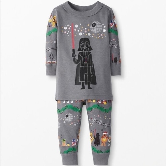 Hanna Andersson NWT Star Wars Darth Vader Long Johns Pajamas Organic Scandi Kid - Picture 1 of 7